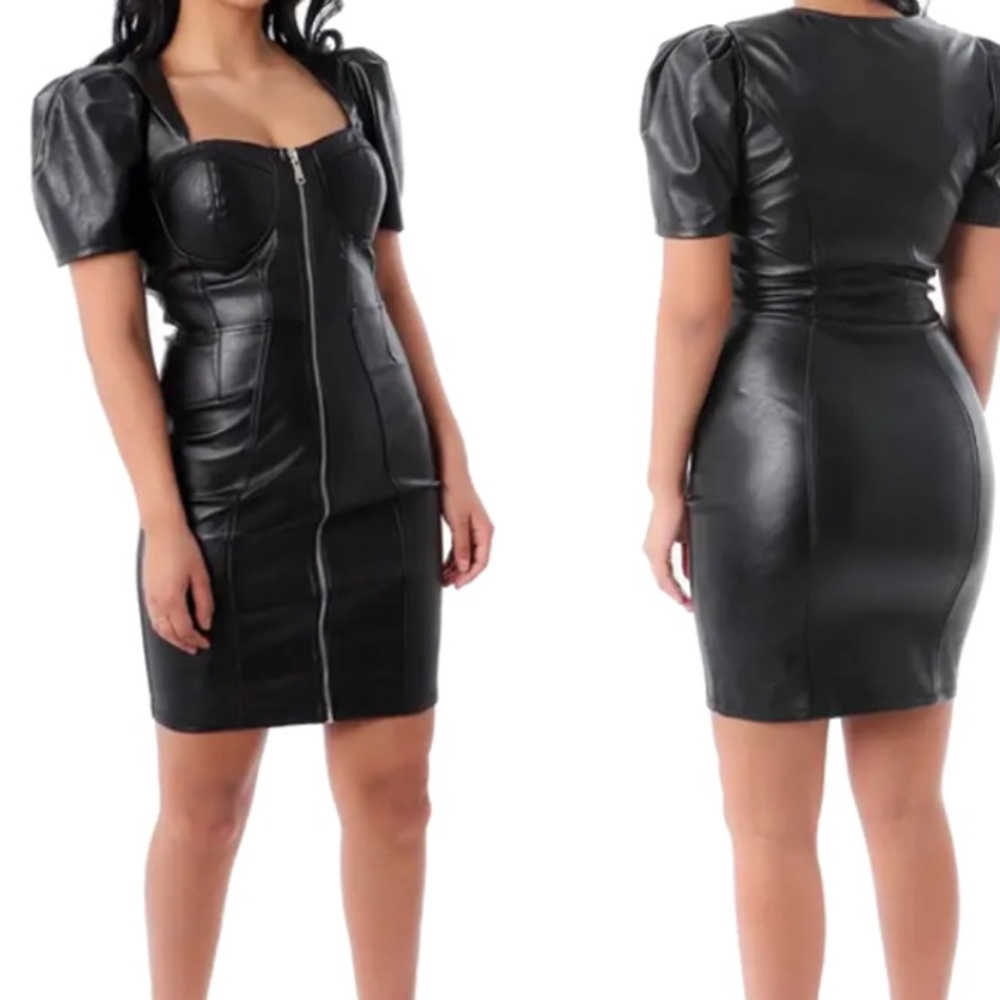 - Blashe vegan Leather Dress Small NWOT